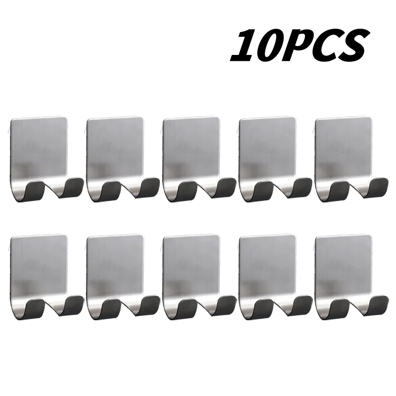 1-15PCS No-Punch Razor Holder Adhesive Razor Storage Hook Bathroom Razor Waterproof Wall Hook Bathroom Shelf Razor Holder Design & Casa Sliver 10PCS