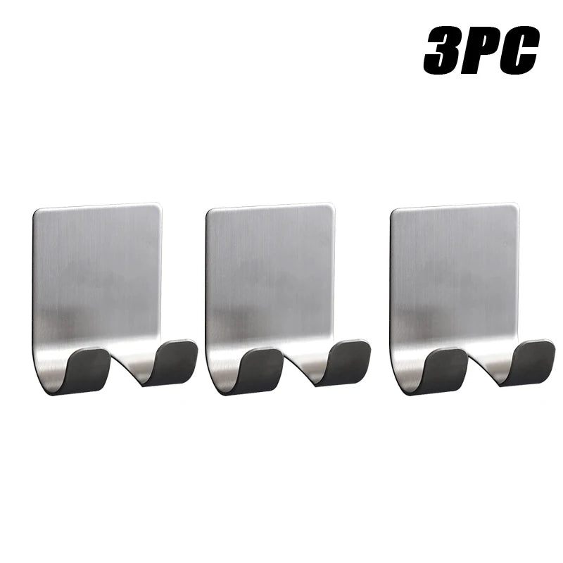 1-15PCS No-Punch Razor Holder Adhesive Razor Storage Hook Bathroom Razor Waterproof Wall Hook Bathroom Shelf Razor Holder Design & Casa Sliver 3PCS