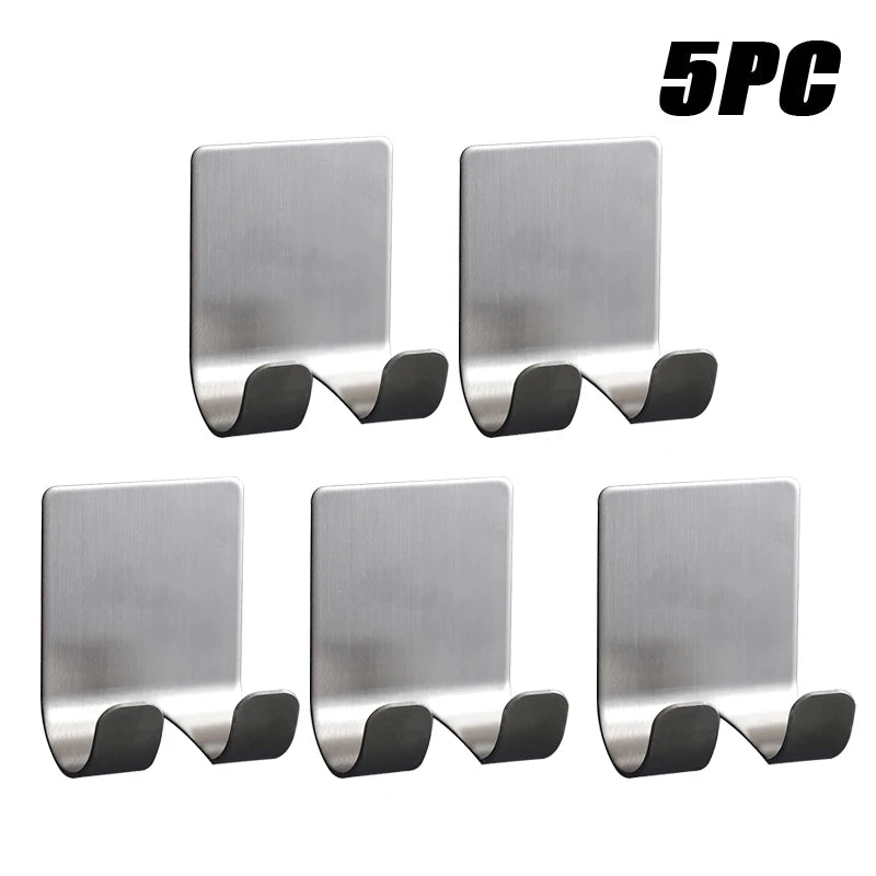 1-15PCS No-Punch Razor Holder Adhesive Razor Storage Hook Bathroom Razor Waterproof Wall Hook Bathroom Shelf Razor Holder Design & Casa Sliver 5PCS