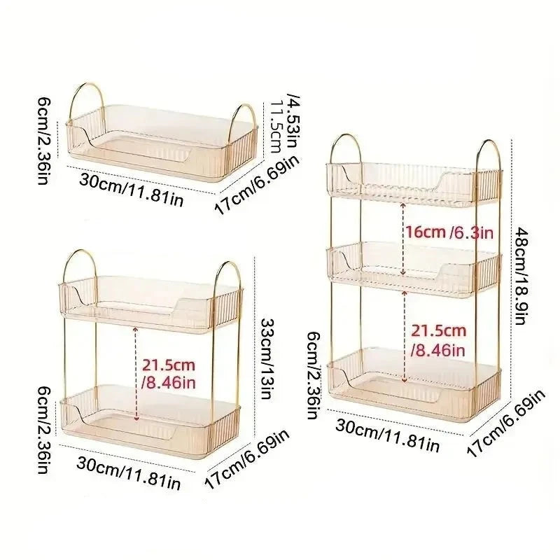 1 PCs Sotrage Shelf Stylish Desk Organizer with Rack, Holder, and Display Shelf for Skincare, Perfume, and Dresser Items Design & Casa
