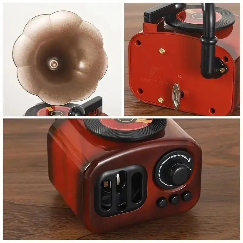 1pc, Music Box, Retro Phonograph Music Box Decoration Ornament Musical Box Table Desk Decoration Valentine's Day Gifts Design & Casa