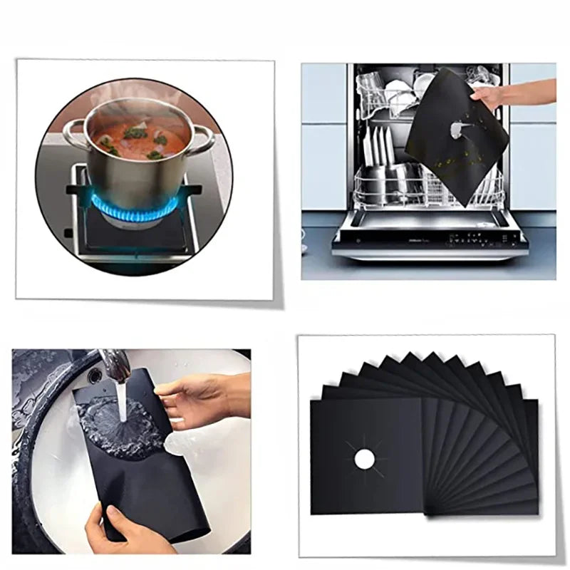 2-8pcs Stove Protector Cover Liner Clean Mat Pad Gas Cooker Cover Washable Stovetop Protector Cover Kitchen Cookware Accessories Design & Casa