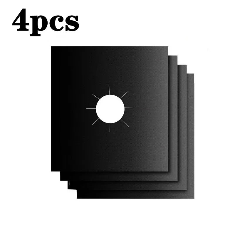 2-8pcs Stove Protector Cover Liner Clean Mat Pad Gas Cooker Cover Washable Stovetop Protector Cover Kitchen Cookware Accessories Design & Casa 4pcs