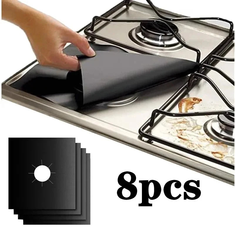 2-8pcs Stove Protector Cover Liner Clean Mat Pad Gas Cooker Cover Washable Stovetop Protector Cover Kitchen Cookware Accessories Design & Casa