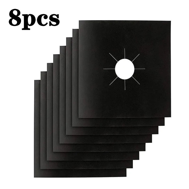2-8pcs Stove Protector Cover Liner Clean Mat Pad Gas Cooker Cover Washable Stovetop Protector Cover Kitchen Cookware Accessories Design & Casa 8pcs