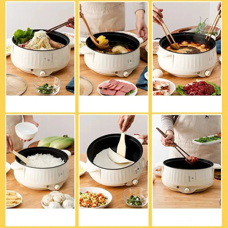 220V Multi Cookers Single/Double Layer Electric Pot 1-2 People Household Non-stick Pan Hot Pot Rice Cooker Cooking Appliances Design & Casa