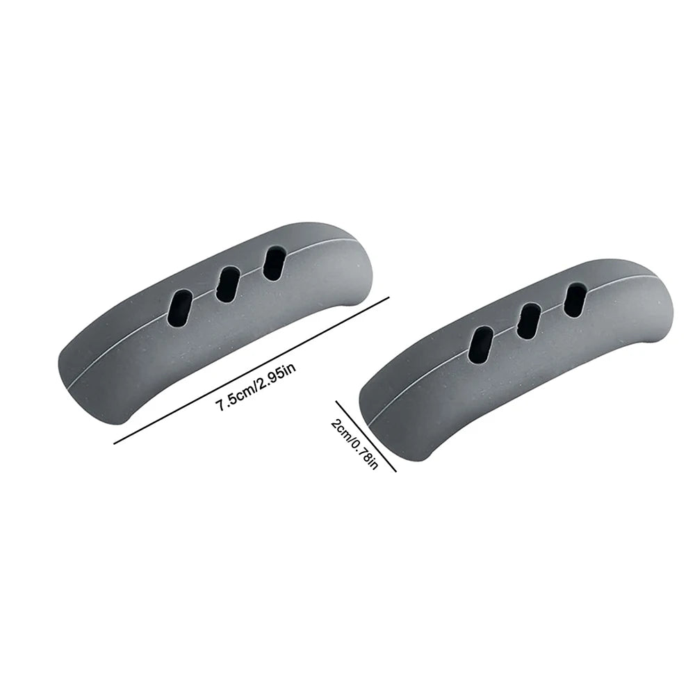 2Pcs Silicone Pan Handle Cover Heat Insulation Assist Handle Holder Grip Sleeve Kitchen Gadgets Design & Casa Gray