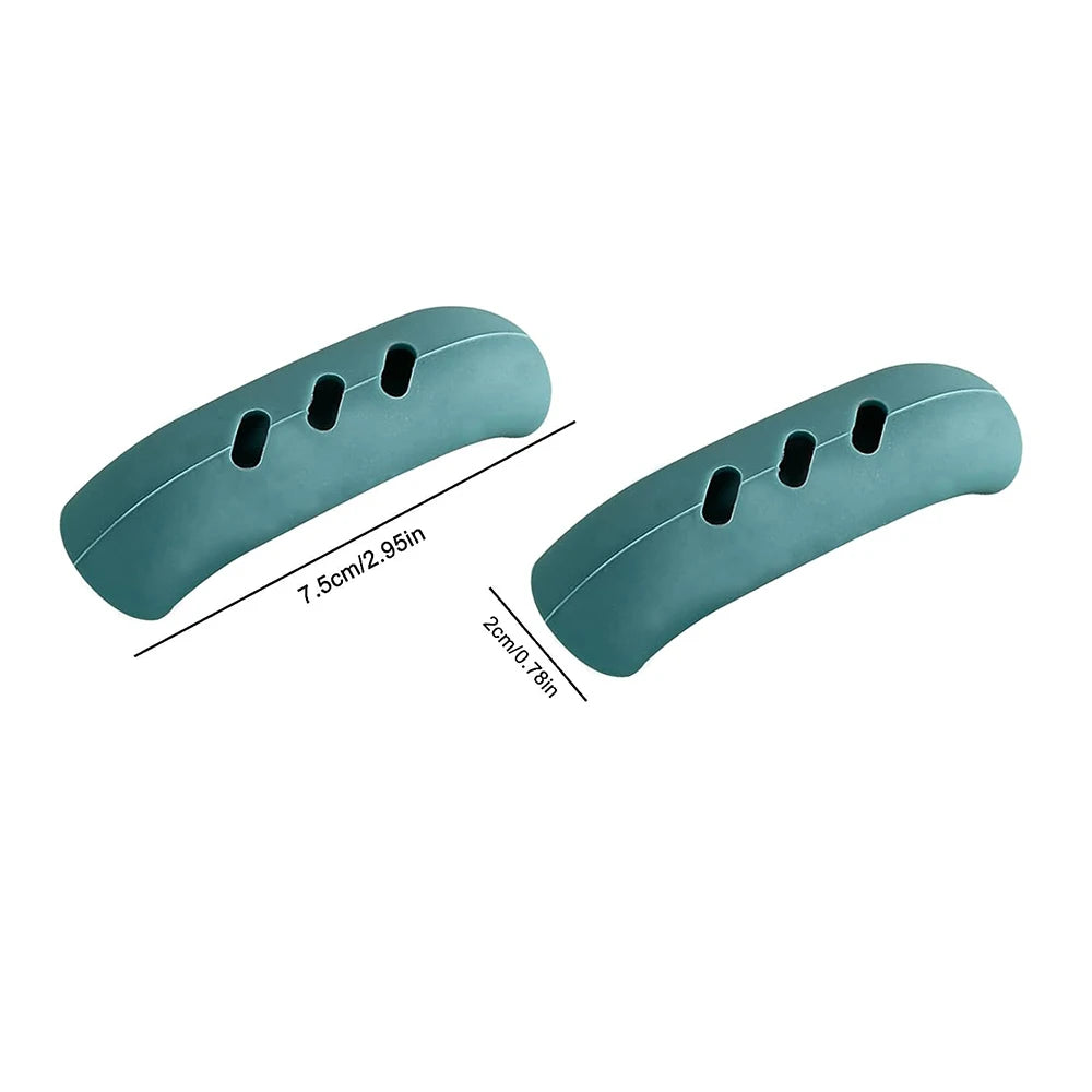 2Pcs Silicone Pan Handle Cover Heat Insulation Assist Handle Holder Grip Sleeve Kitchen Gadgets Design & Casa Green