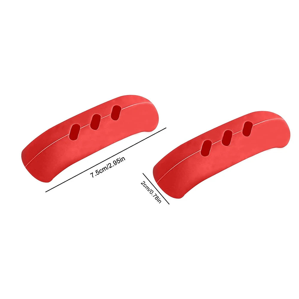 2Pcs Silicone Pan Handle Cover Heat Insulation Assist Handle Holder Grip Sleeve Kitchen Gadgets Design & Casa Red