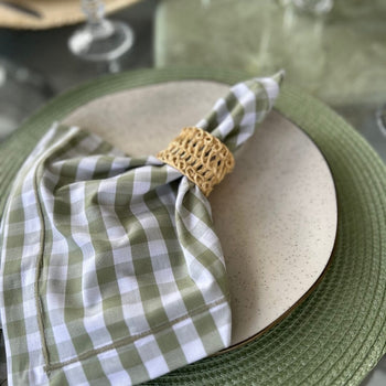 Anel de Guardanapo 4 Peças em Juta Elegância Natural Anel de Guardanapo 4 Peças Páscoa Design & Casa
