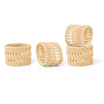 Anel de Guardanapo 4 Peças em Juta Elegância Natural Anel de Guardanapo 4 Peças Páscoa Design & Casa