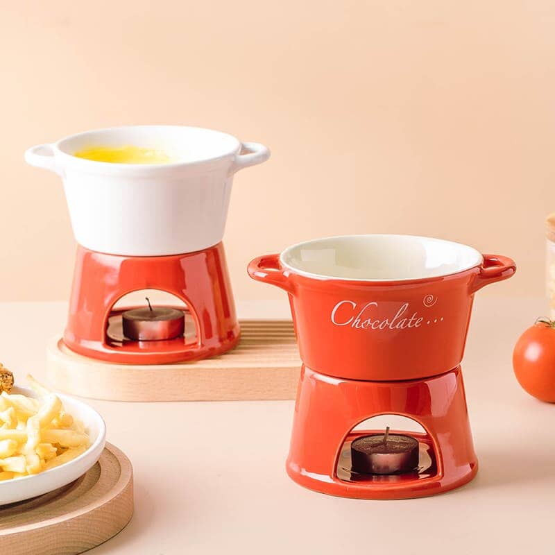 Aparelho de Fondue de Queijo e Chocolate Cerâmica Aparelho de Fondue de Queijo e Chocolate Cerâmica LightHousi