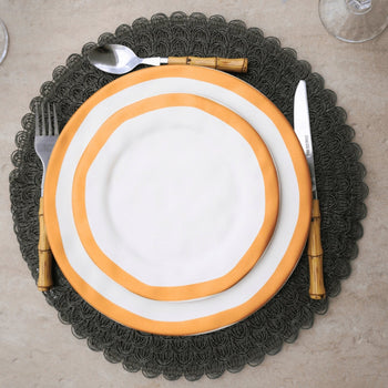 Aparelho de Jantar Amassado Bege Cerâmica Coleção Mesa Posta- Aparelho de Jantar Amassado Bege Cerâmica Design & Casa