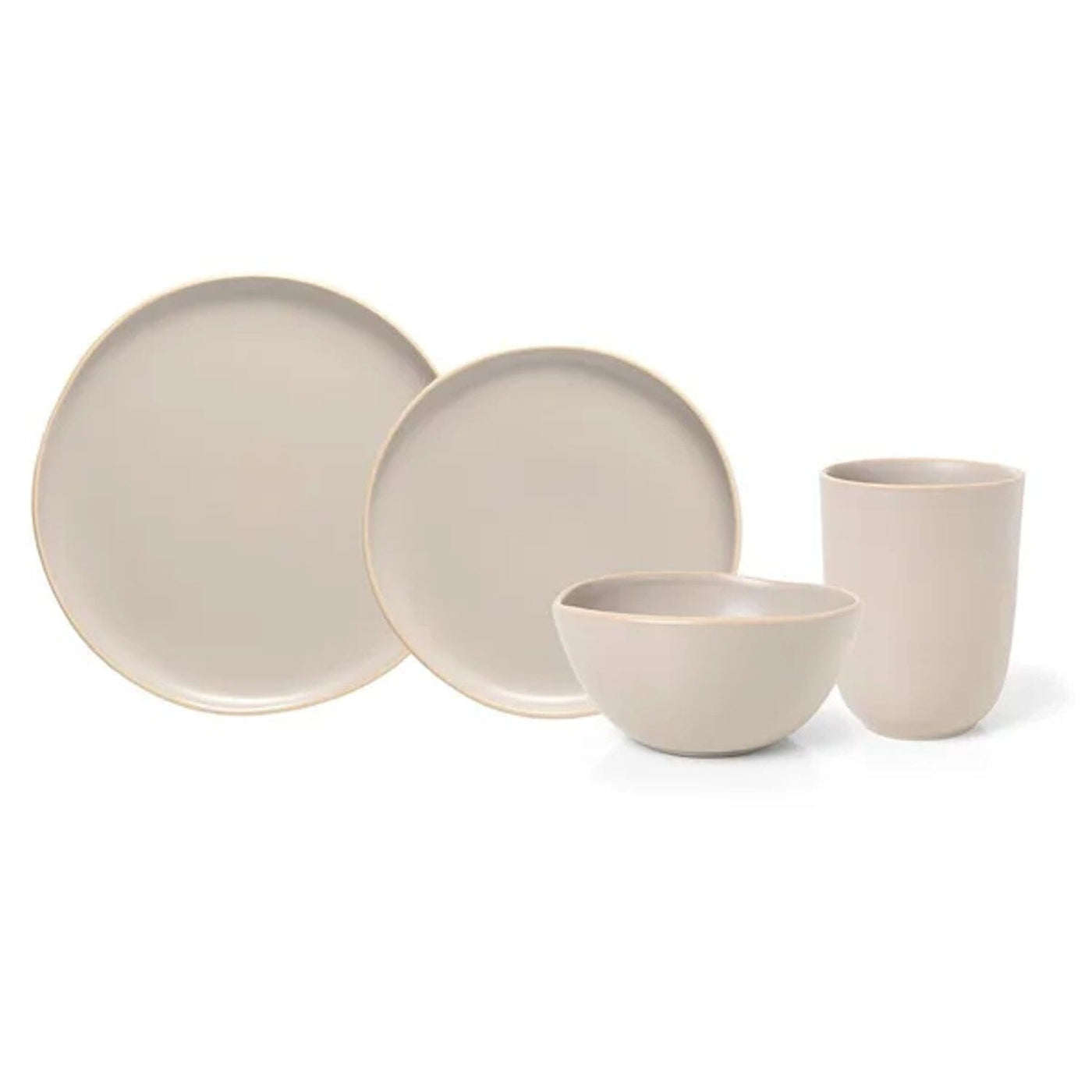Aparelho de Jantar Vivant em Cerâmica Areia - 16 Unidades Coleção Mesa Posta- Aparelho de Jantar Vivant em Cerâmica Areia - 16 Unidades Design & Casa Aparelho de Jantar com 16 Peças