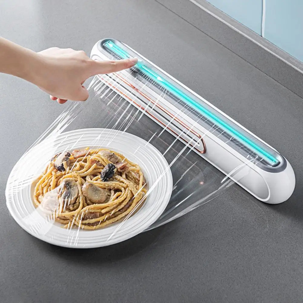 Armazenador e Cortador de Plástico Filme Qualidade Premium Cozinha 02 - Dispensador de Plástico Filme/Papel Aluminio Design & Casa Branco