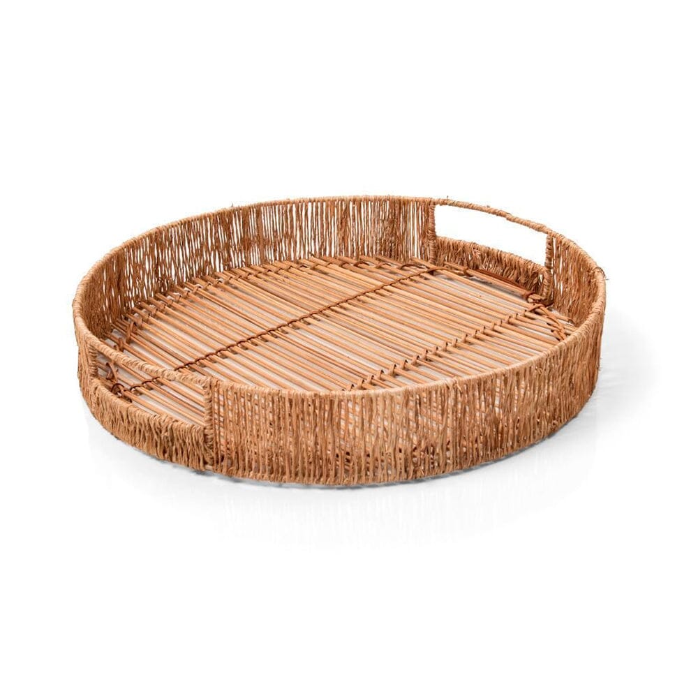Bandeja Circular 40cm Bambu com Alças Coleção Decoração> bandejas- Bandeja Circular 40cm Bambu com Alças Design & Casa