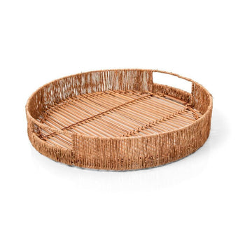 Bandeja Circular 40cm Bambu com Alças Coleção Decoração> bandejas- Bandeja Circular 40cm Bambu com Alças Design & Casa