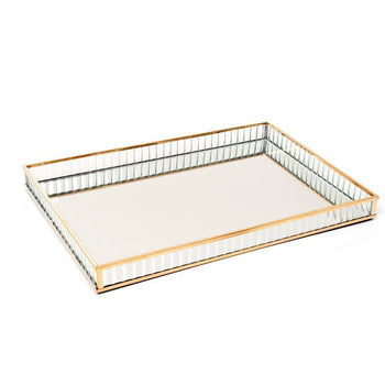 Bandeja de Vidro com Fundo Espelhado Coleção Decoração>Bandejas- Bandeja de Vidro com Fundo Espelhado Design & Casa