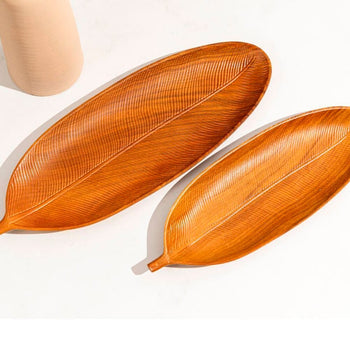 Bandeja Decorativa Folha em Madeira 40cm Coleção Decoração>Bandejas- Bandeja Decorativa Folha em Madeira 40cm Design & Casa