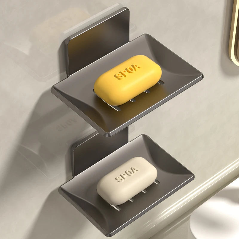 Bathroom Aluminum Alloy Soap Dish Free-Punching Wall Mounted Soap Sponge Holder Organizer Accessories Kitchen Soap Holder Design & Casa