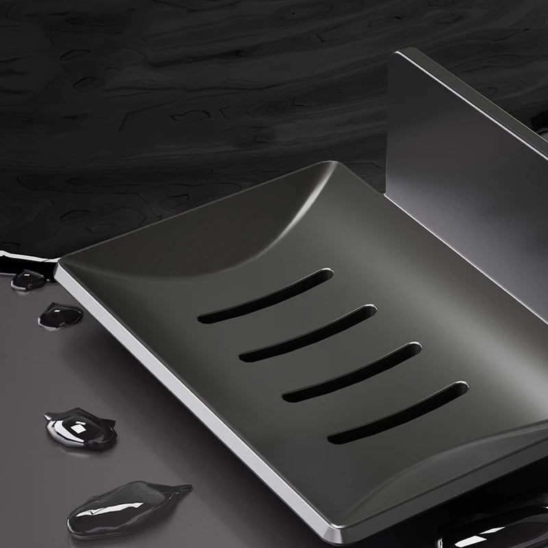 Bathroom Aluminum Alloy Soap Dish Free-Punching Wall Mounted Soap Sponge Holder Organizer Accessories Kitchen Soap Holder Design & Casa