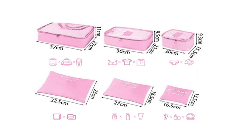 Bolsas de Viagem Conjunto para Organizar Mala Coleção Organização -Bolsas de Viagem Conjunto para Organizar Mala Design & Casa