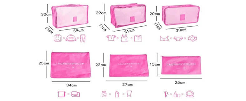 Bolsas de Viagem Conjunto para Organizar Mala Coleção Organização -Bolsas de Viagem Conjunto para Organizar Mala Design & Casa