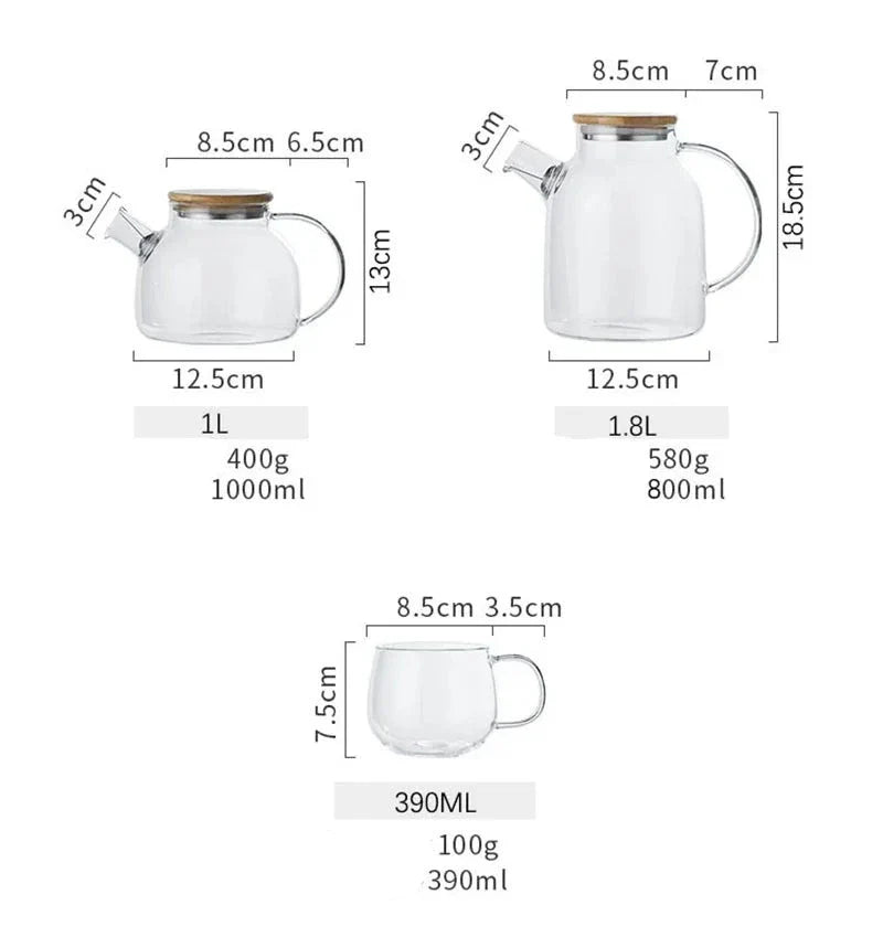 Bule De Vidro Borosilicato Que Vai Ao Fogo 1.8L Bule De Vidro Borosilicato Que Vai Ao Fogo 1.8L LightHousi