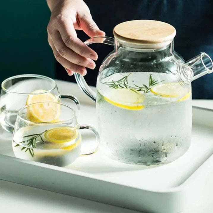 Bule De Vidro Borosilicato Que Vai Ao Fogo 1.8L Bule De Vidro Borosilicato Que Vai Ao Fogo 1.8L LightHousi Bule