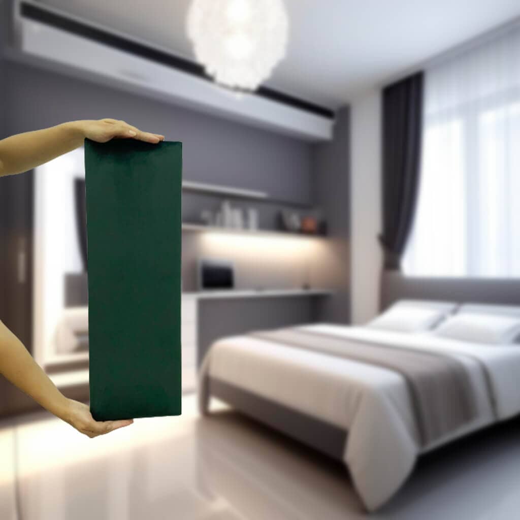 Cabeceira de Cama Casal Modulada Kit Com 7 Unidades Cabeceira de Cama Casal Modulada Kit Com 7 Unidades Design & Casa Verde Escuro