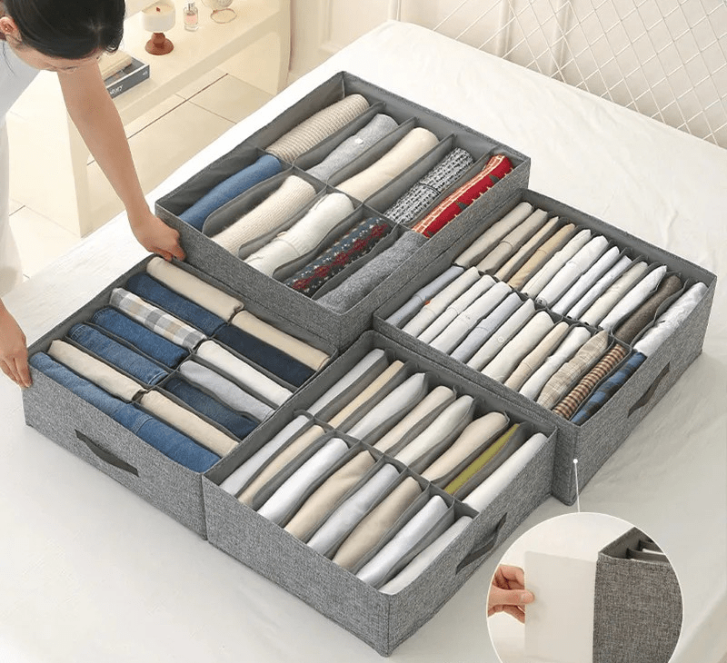 Caixa Organizadora de Armazenamento de Roupas Coleção Organização para Casa - Caixa Organizadora de Armazenamento de Roupas Design & Casa
