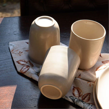 Caneca de Cerâmica Vivant Areia 300ml Coleção Mesa Posta- Caneca de Cerâmica Vivant Areia 300ml Design & Casa