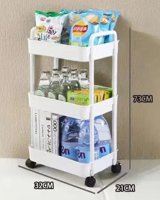 Carrinho Organizador 3 Andares Com Rodinha Carrinho Organizador 4 Andares Com Rodinha LightHousi Branco 3 Camadas