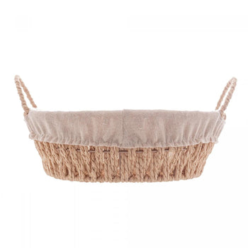 Cesta Redonda de Papel com Forro em Tecido com Alça 27cm x 24cm x 12cm - Wolff Design & Casa