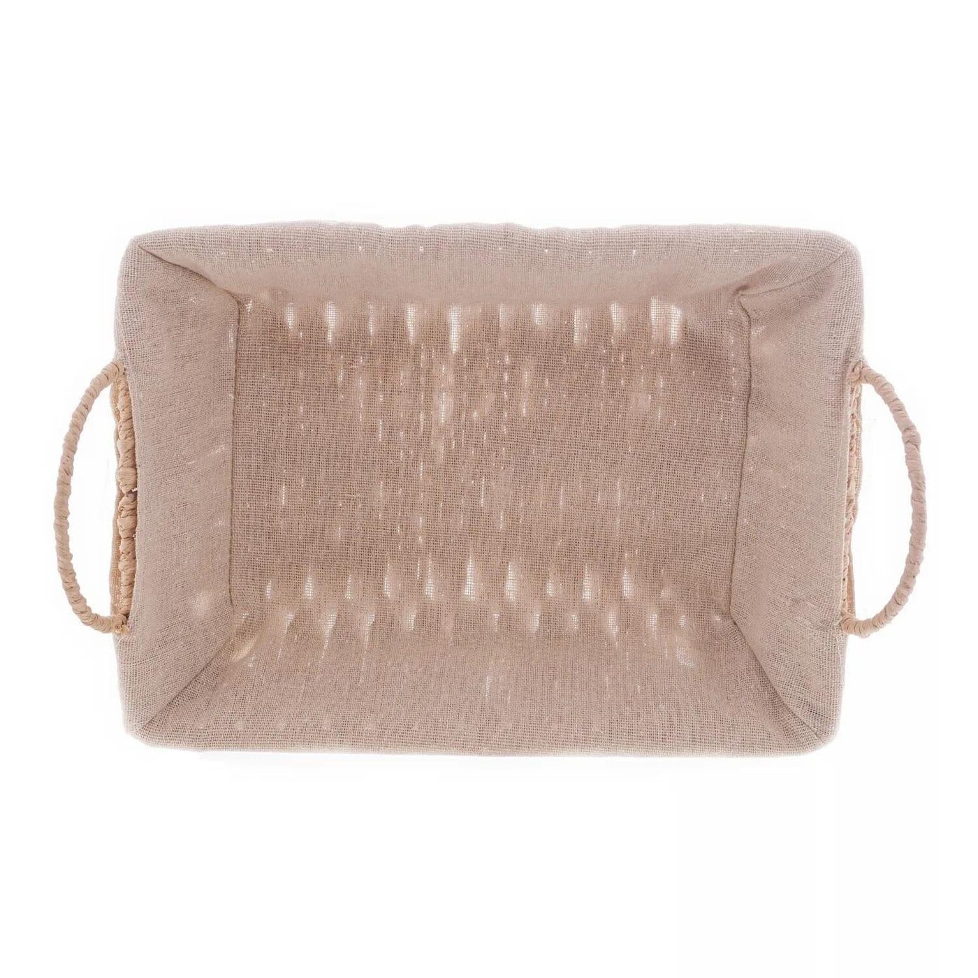 Cesta Retangular de Papel com Forro em Tecido com Alça 31cm x 19cm x 12cm - Wolff Design & Casa