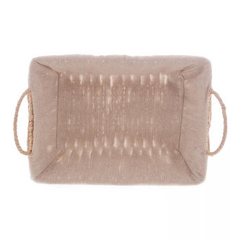 Cesta Retangular de Papel com Forro em Tecido com Alça 31cm x 19cm x 12cm - Wolff Design & Casa