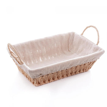 Cesta Retangular de Papel com Forro em Tecido com Alça 31cm x 19cm x 12cm - Wolff Design & Casa