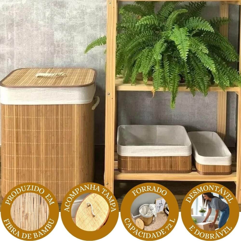 Cesto Organizador 60 Litros Dobrável Cesto Organizador 60 Litros Dobrável Design & Casa