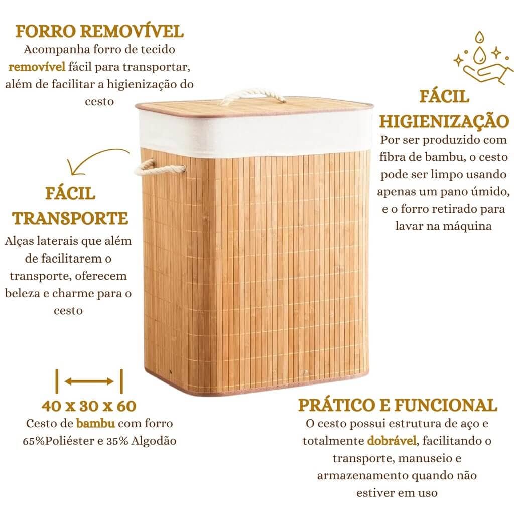 Cesto Organizador 60 Litros Dobrável Cesto Organizador 60 Litros Dobrável Design & Casa