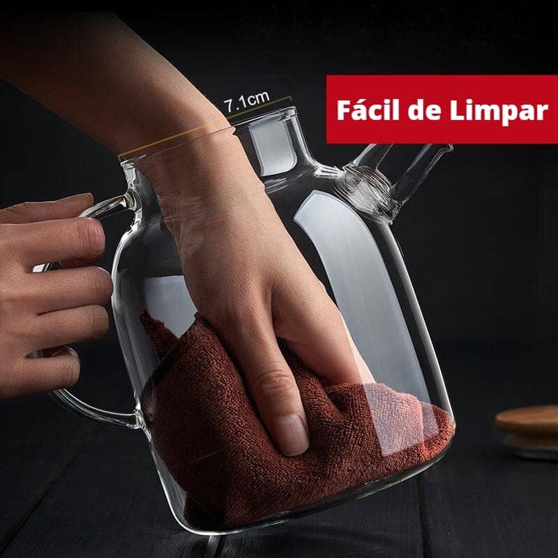 Chaleira de Vidro com Tampa de Bambu Chaleira de Vidro com Tampa de Bambu LightHousi