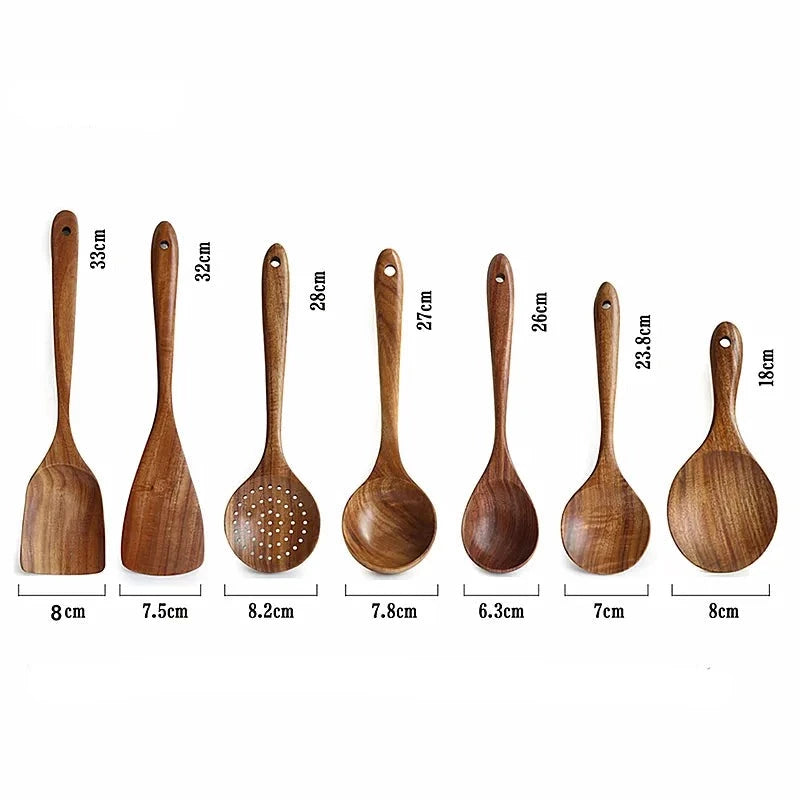 Colher de Madeira Premium Cozinha 01 - Colher de Madeira de Cozinha Tailandesa 02 Design & Casa