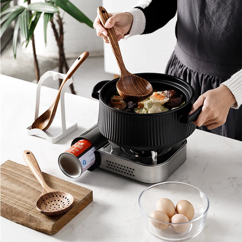 Colher de Madeira Premium Cozinha 01 - Colher de Madeira de Cozinha Tailandesa 02 Design & Casa