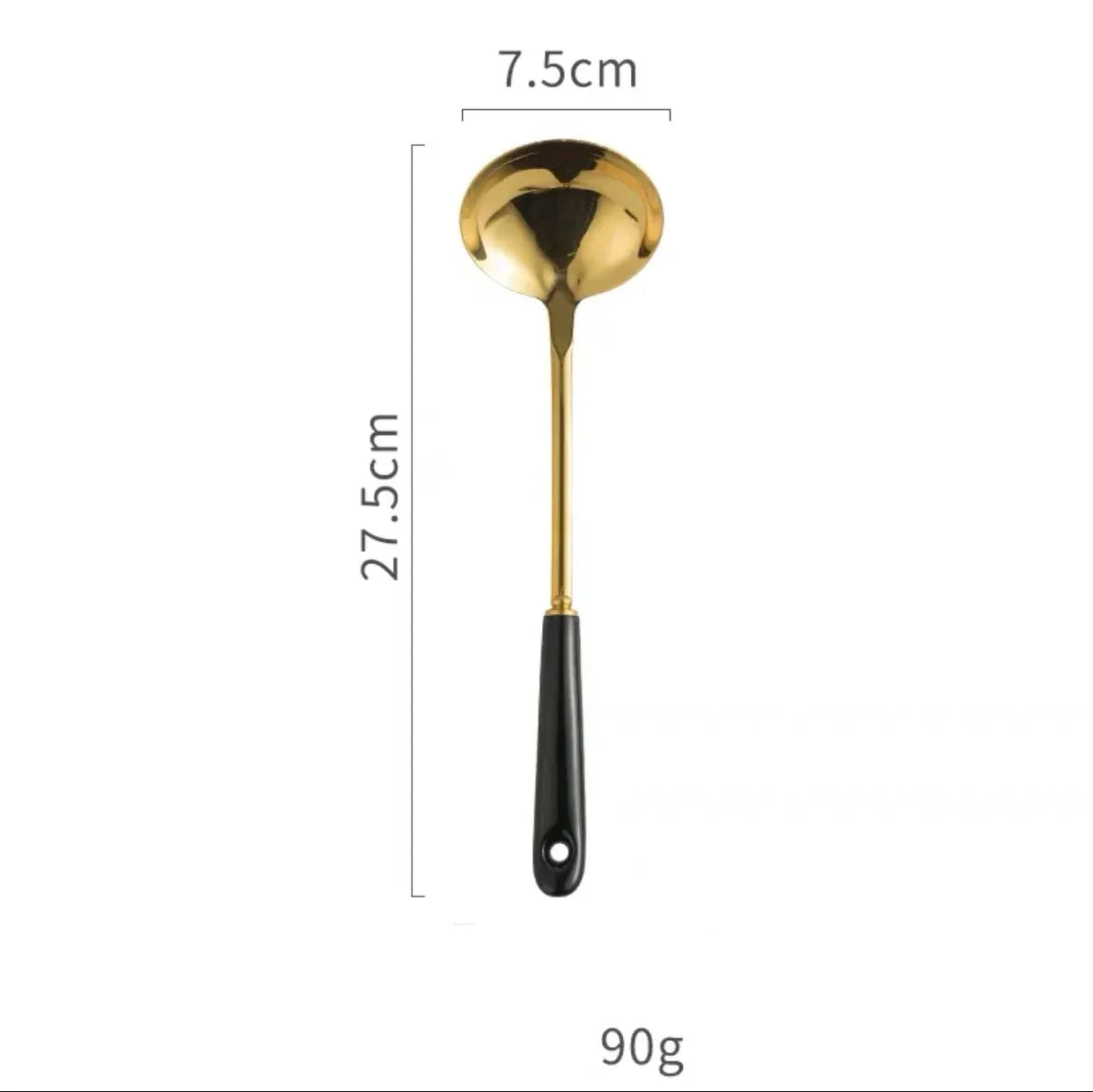 Concha e Escumadeira Cerâmica Dourada Concha e Escumadeira Cerâmica Dourada LightHousi Preto-Concha