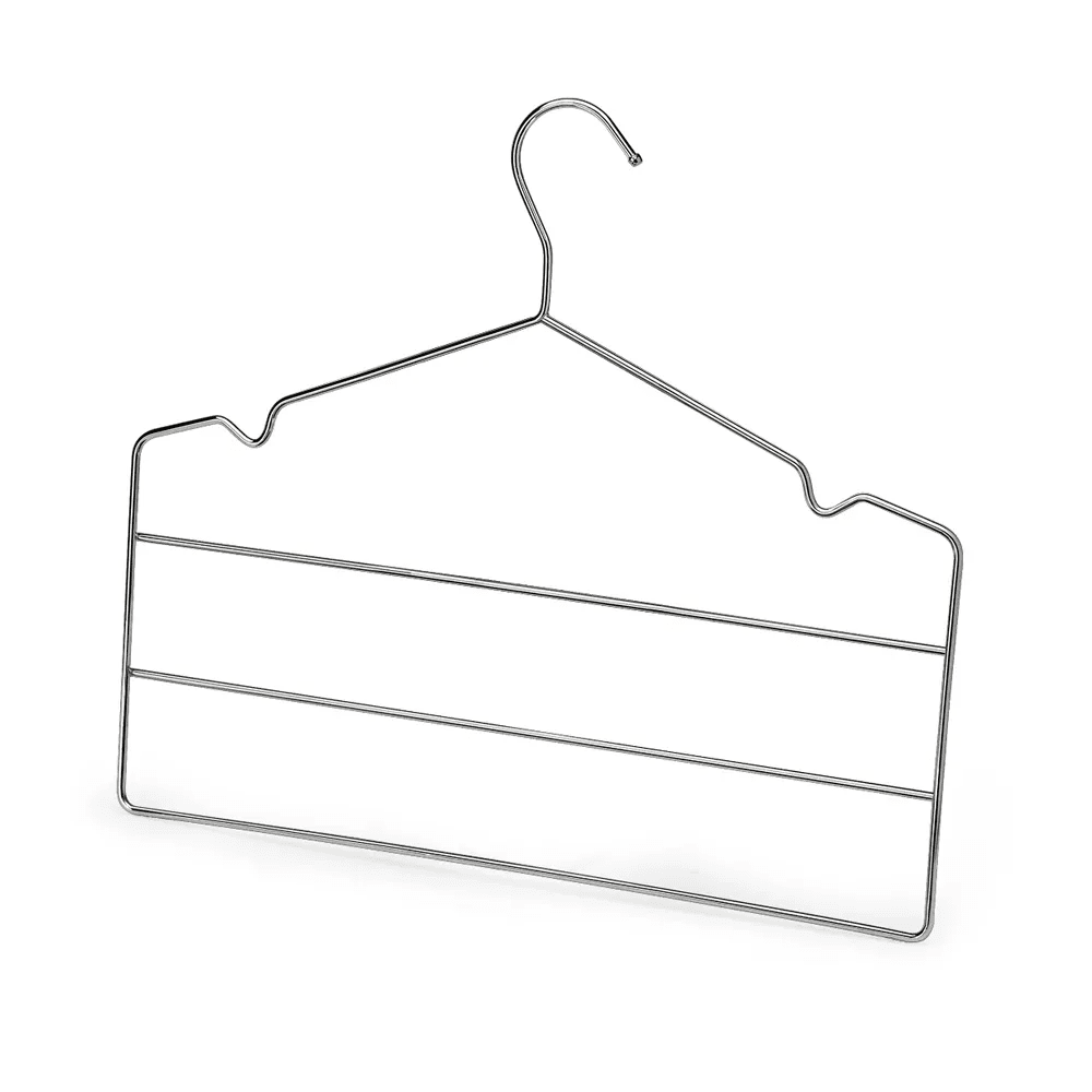 Conjunto 2 Cabides Triplo Com Cavas Cromados Coleção Closet- Conjunto 2 Cabides Triplo Com Cavas Cromados Design & Casa