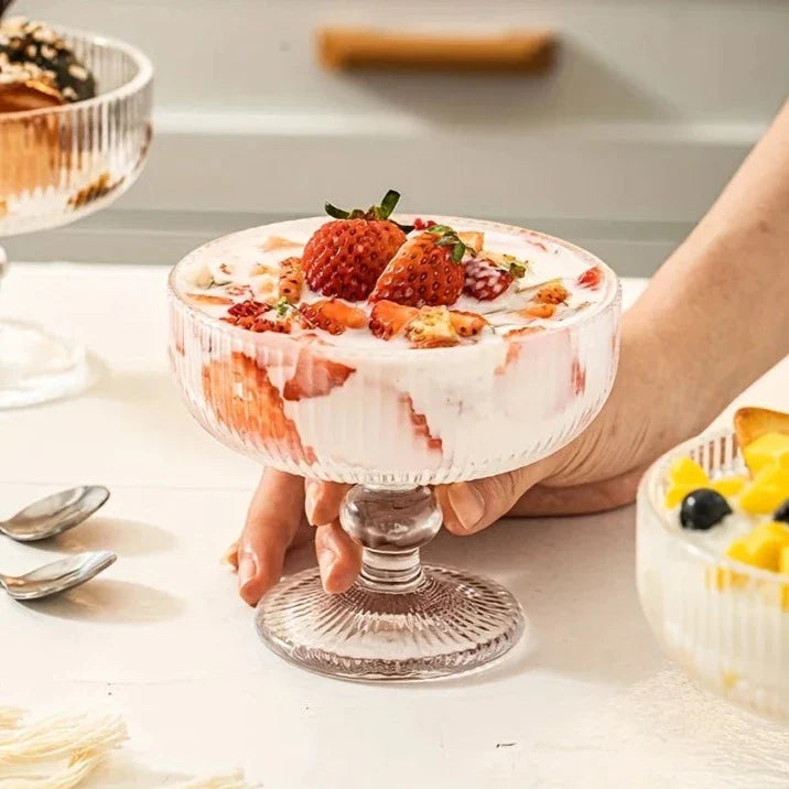 Conjunto 4 Peças Taça De Sobremesa De Vidro 400ml Conjunto 4 Peças Taça De Sobremesa De Vidro 400ml LightHousi