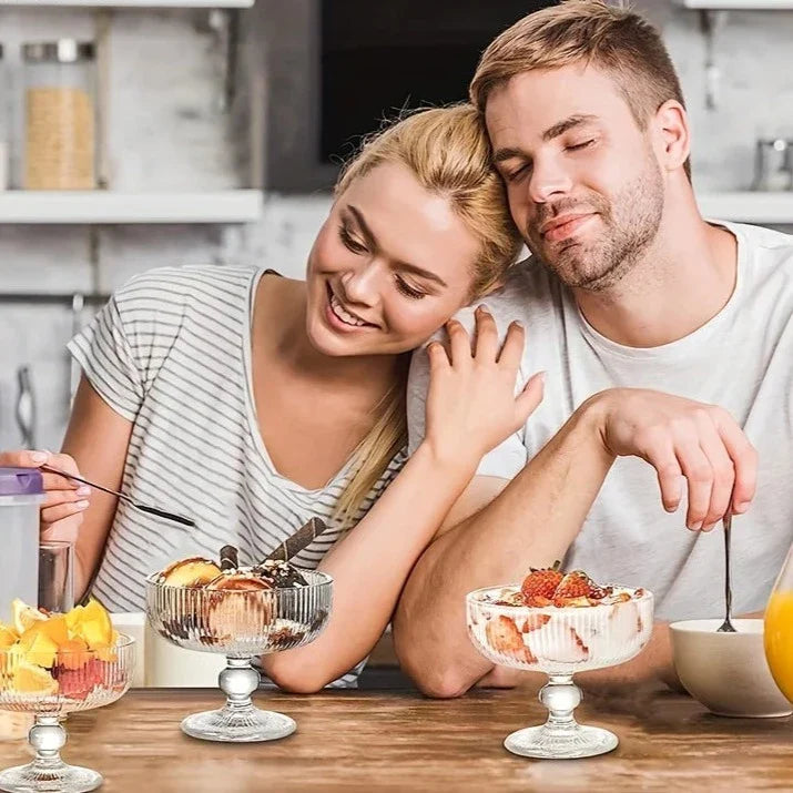 Conjunto 4 Peças Taça De Sobremesa De Vidro 400ml Conjunto 4 Peças Taça De Sobremesa De Vidro 400ml LightHousi