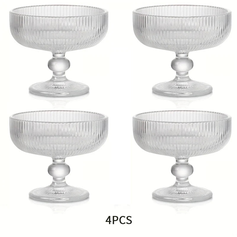 Conjunto 4 Peças Taça De Sobremesa De Vidro 400ml Conjunto 4 Peças Taça De Sobremesa De Vidro 400ml LightHousi