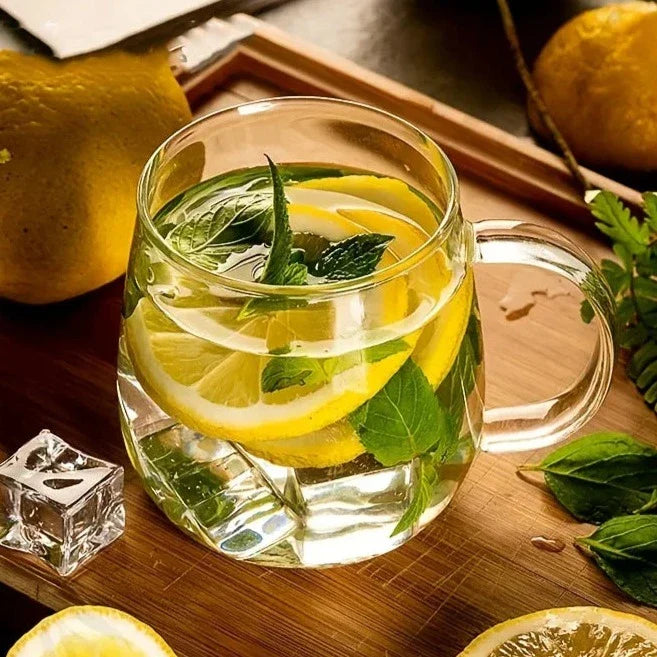 Conjunto 4 Xícaras De Vidro Transparente 400ml Conjunto 4 Xícaras De Vidro Transparente 400ml LightHousi