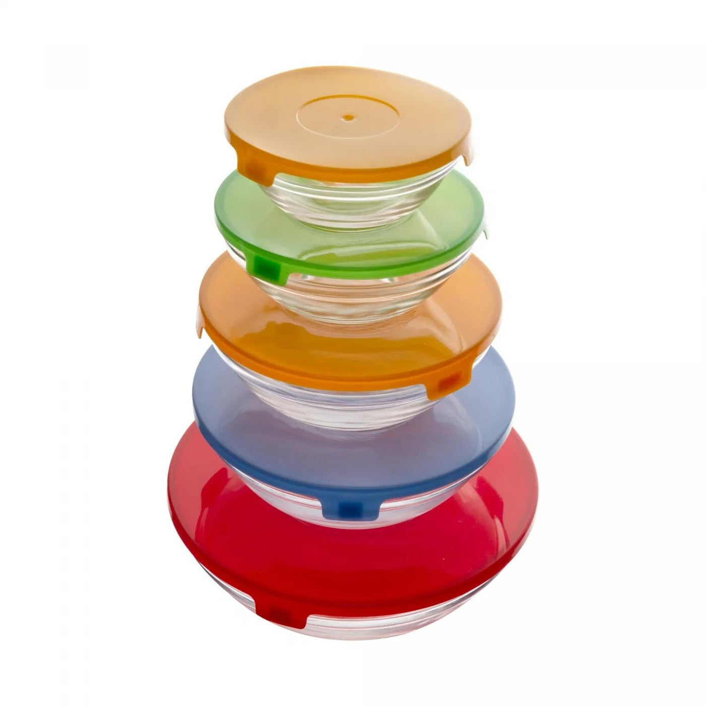 Conjunto 5 Tigelas de Vidro com Tampa Hermética Coleção Potes Herméticos- Conjunto 5 Tigelas de Vidro com Tampa Hermética Design & Casa