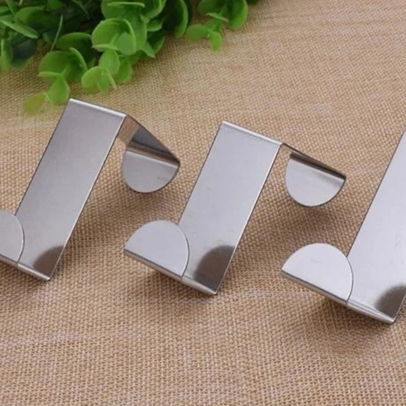 Conjunto 6 peças Gancho De Porta de Inox Prata Conjunto 6 peças Gancho De Porta de Inox Prata LightHousi